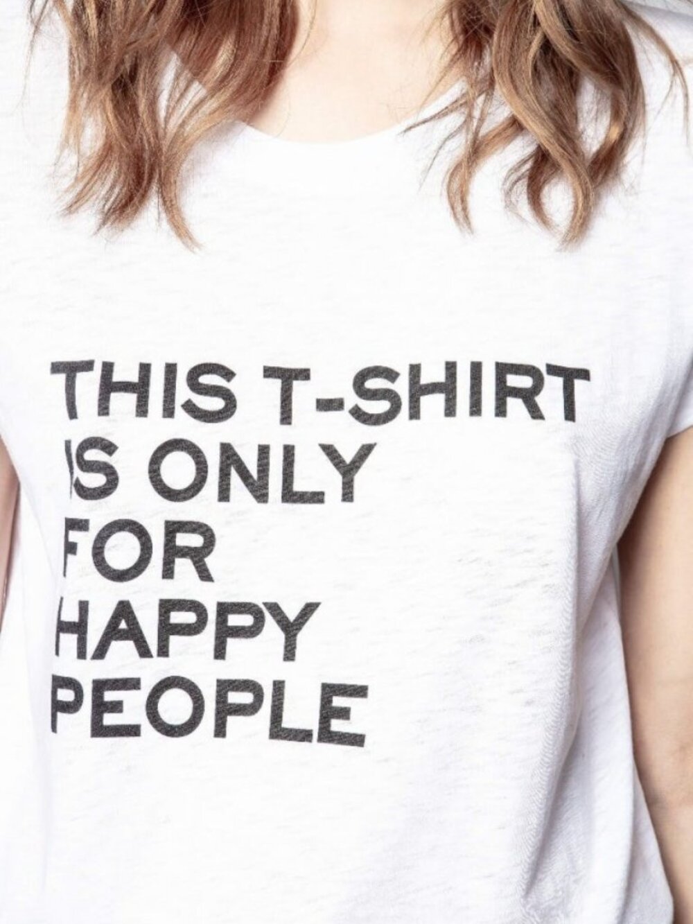 NWT Zadig & Voltaire WOOP White Happy People Lettering Short Sleeve T-Shirt - Picture 4 of 4